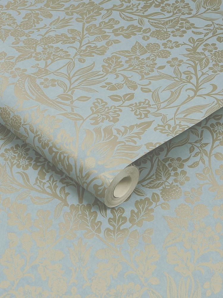 Graham & Brown Duck Egg Hartley Damask Wedgewood 10M Wallpaper - Image 3 of 3
