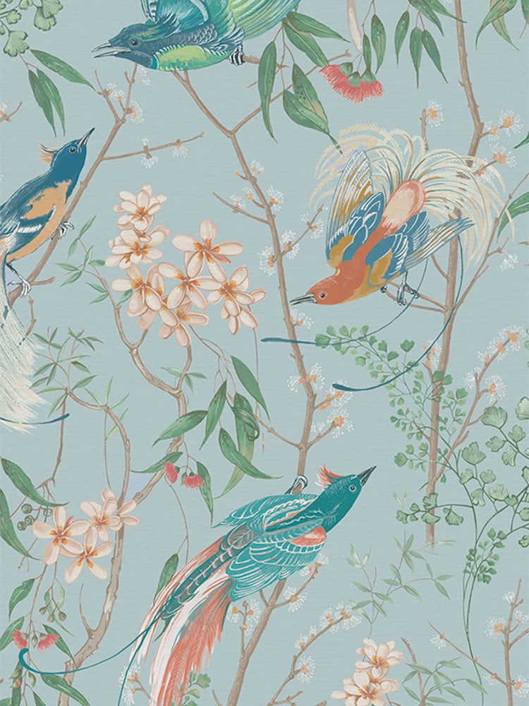 Graham & Brown Noon Sky Clavering Birds 10M Wallpaper - Image 2 of 3