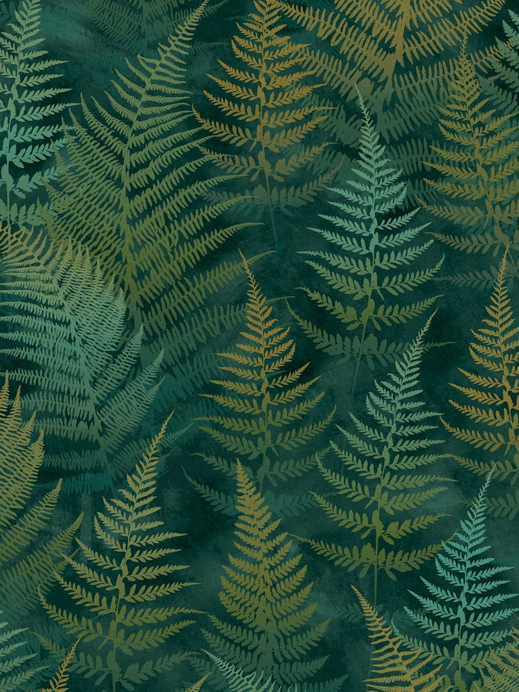 Clarissa Hulse Green Woodland Fern Emerald 10M Wallpaper - Image 2 of 3