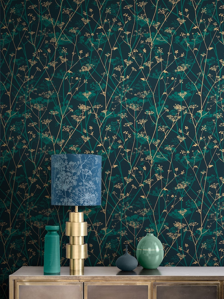 Clarissa Hulse Kingfisher Gold Wild Chervil 10M Wallpaper - Image 1 of 4