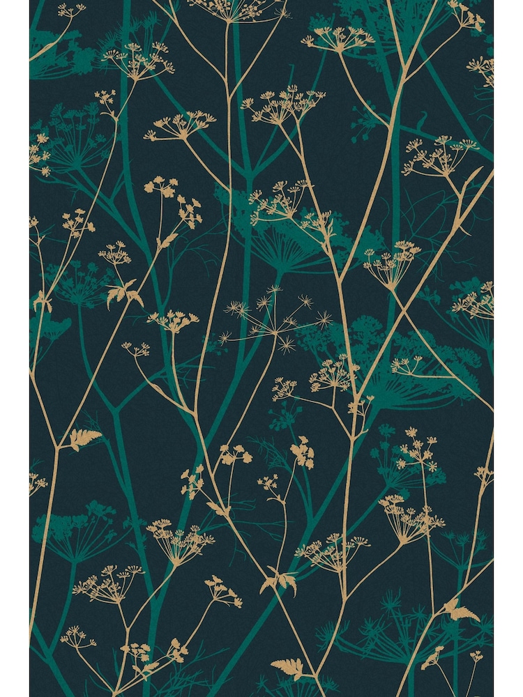 Clarissa Hulse Kingfisher Gold Wild Chervil 10M Wallpaper - Image 2 of 4