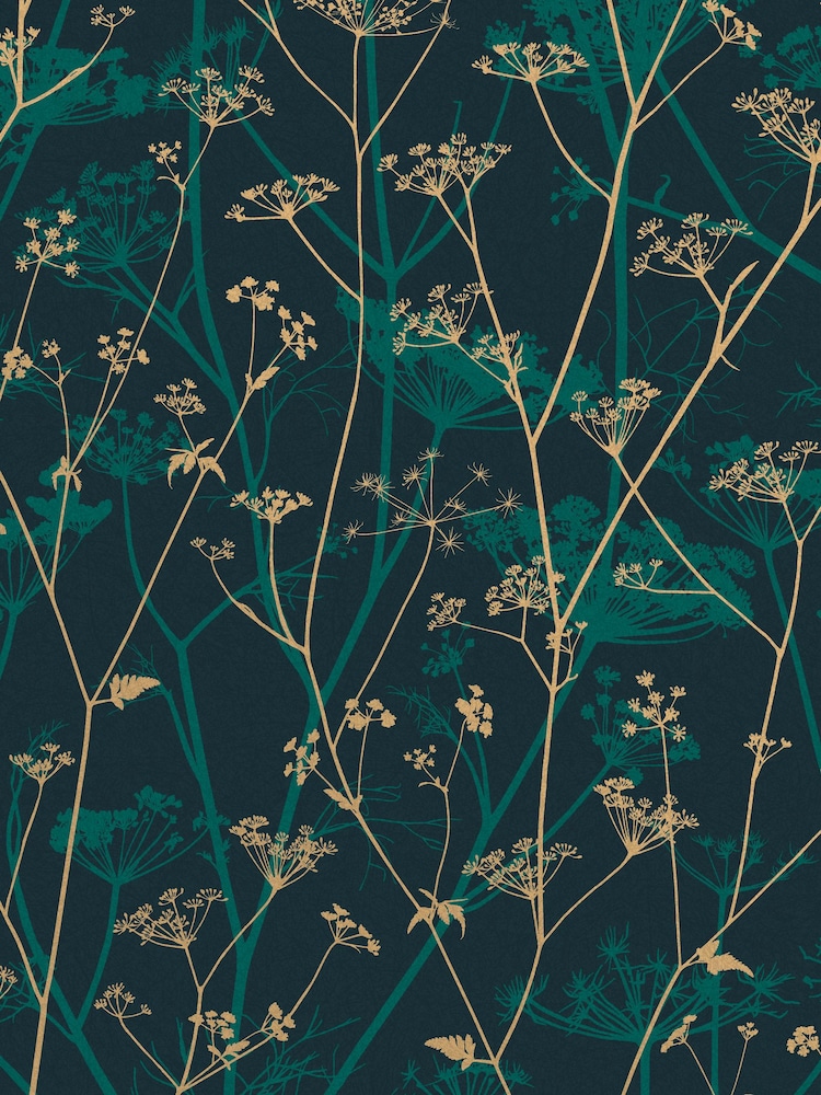Clarissa Hulse Kingfisher Gold Wild Chervil 10M Wallpaper - Image 4 of 4