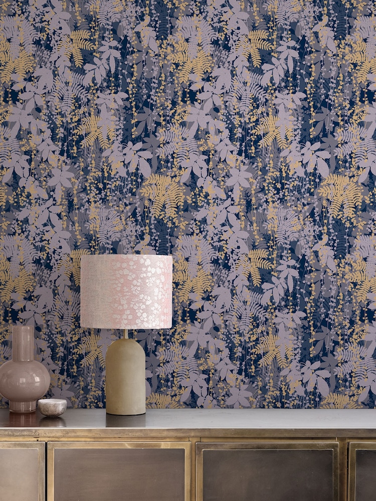 Clarissa Hulse French Navy Canopy 10M Wallpaper - Image 1 of 3
