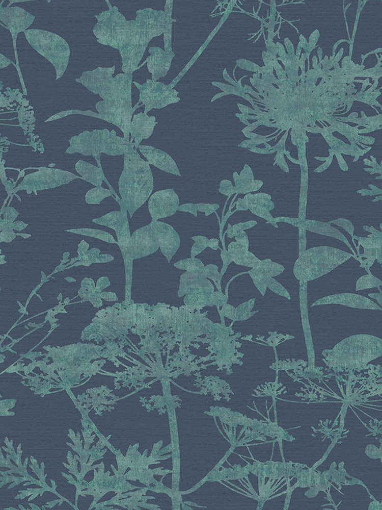 Graham & Brown Teal Esther 10M Wallpaper - Image 2 of 3