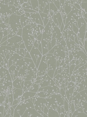 Clarissa Hulse Spring Green Silver Gypsophila 10M Wallpaper - Image 2 of 4