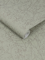 Clarissa Hulse Spring Green Silver Gypsophila 10M Wallpaper - Image 3 of 4