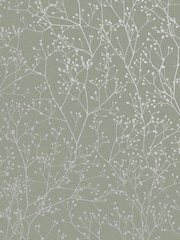 Clarissa Hulse Spring Green Silver Gypsophila 10M Wallpaper - Image 4 of 4