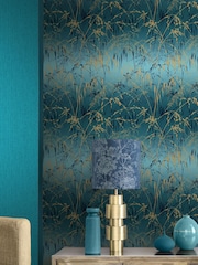 Clarissa Hulse Teal Soft Gold Meadow Grass 10M Wallpaper - Image 1 of 3