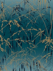 Clarissa Hulse Teal Soft Gold Meadow Grass 10M Wallpaper - Image 2 of 3