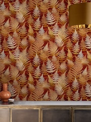 Clarissa Hulse Rust Woodland Fern 10M Wallpaper - Image 1 of 3