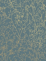 Clarissa Hulse Airforce Blue Soft Gold Gypsophila 10M Wallpaper - Image 4 of 4
