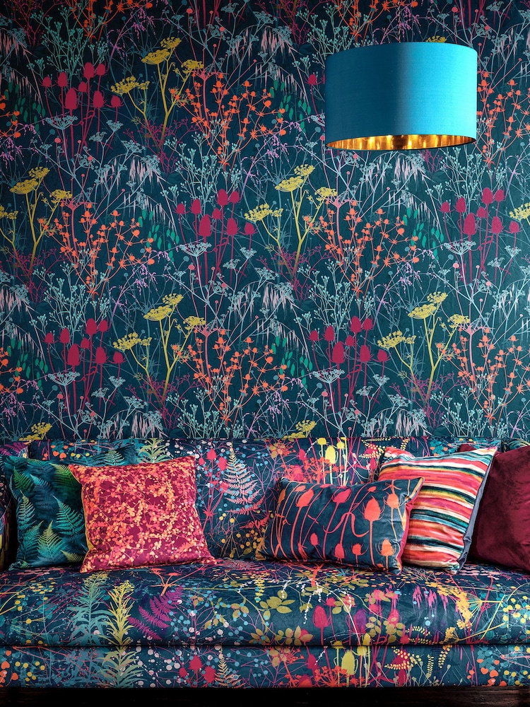 Clarissa Hulse Blue Summer Border 10M Wallpaper - Image 1 of 3