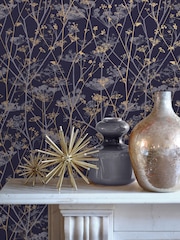 Clarissa Hulse Purple Wild Chervil Blackberry And Gold 10M Wallpaper - Image 1 of 4