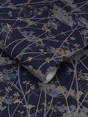 Clarissa Hulse Purple Wild Chervil Blackberry And Gold 10M Wallpaper - Image 3 of 4