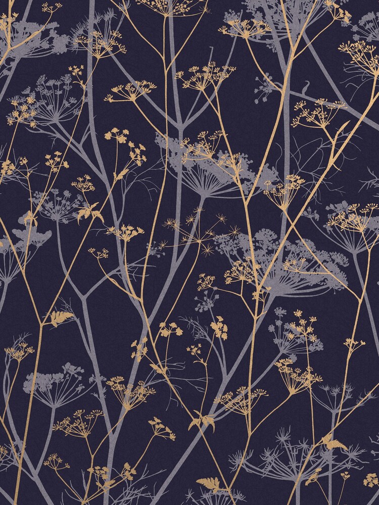 Clarissa Hulse Purple Wild Chervil Blackberry And Gold 10M Wallpaper - Image 4 of 4 Clarissa Hulse Purple Wild Chervil Blackberry And Gold 10M Wallpaper - Image 4 of 4