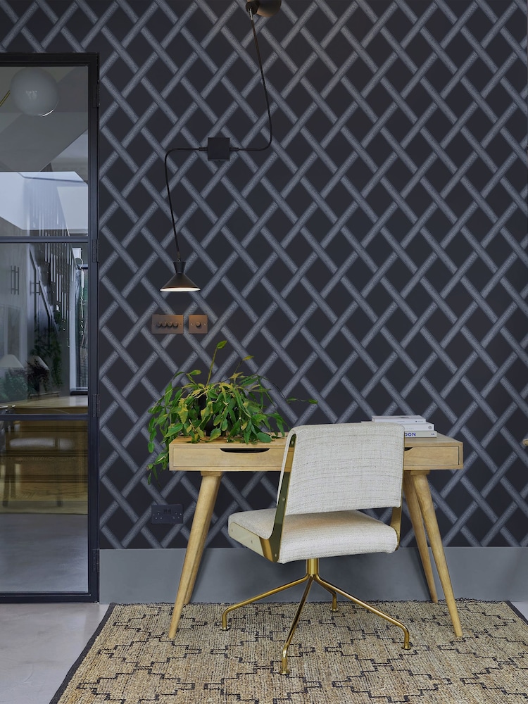 Graham & Brown Navy Greenskeeper Geo 10M Wallpaper - Image 1 of 3