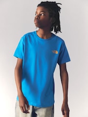 The North Face Blue Teen Simple Dome Short Sleeve 100% Cotton T-Shirt - Image 1 of 6