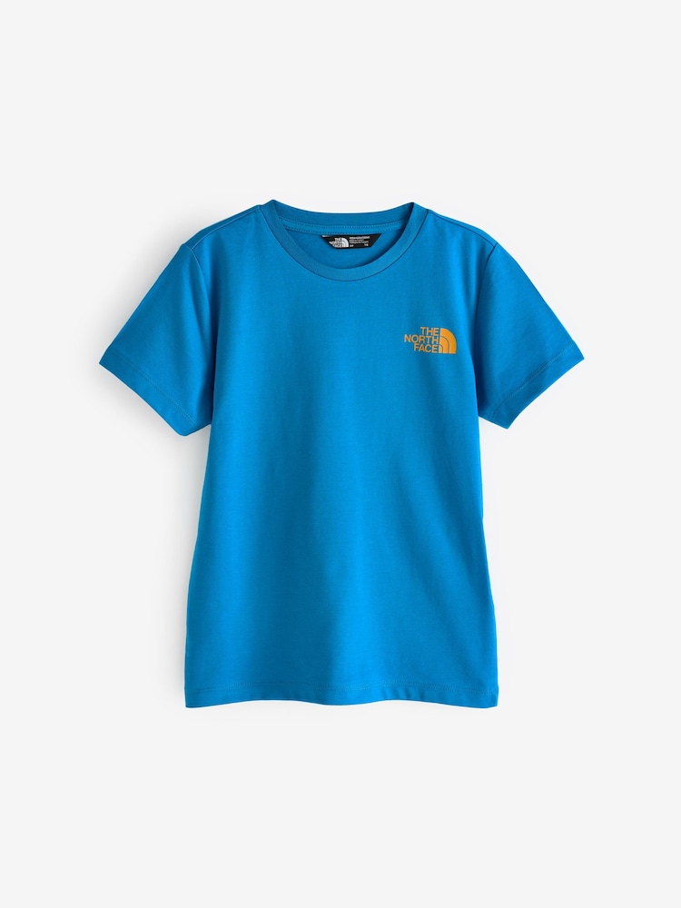 The North Face Blue Teen Simple Dome Short Sleeve 100% Cotton T-Shirt - Image 6 of 6