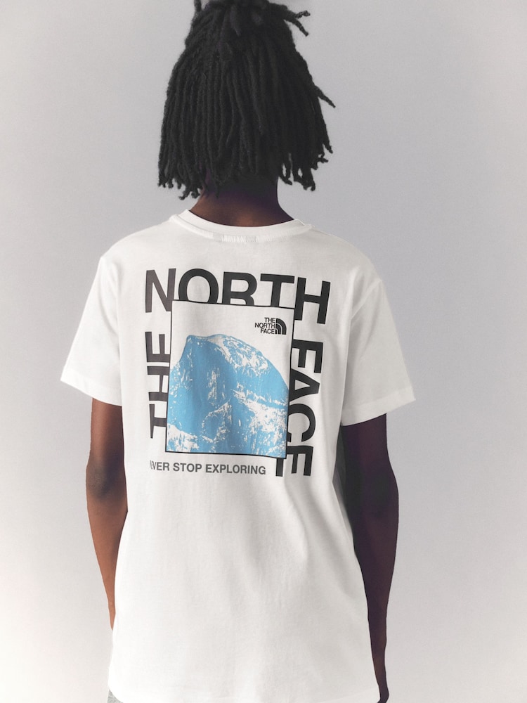 The North Face White Teen Half Dome Photo Back Print T-Shirt - Image 1 of 6 The North Face White Teen Half Dome Photo Back Print T-Shirt - Image 1 of 6