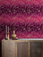 Clarissa Hulse Damson Soft Gold Meadow Grass 10M Wallpaper - Image 1 of 3