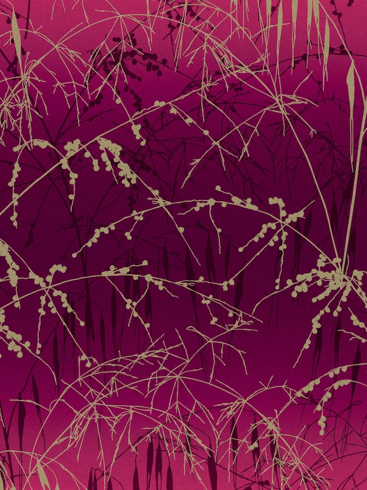 Clarissa Hulse Damson Soft Gold Meadow Grass 10M Wallpaper - Image 2 of 3