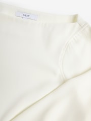 بيج فاتح - Long Sleeve Gathered Sides Blouse - صورة 10 من 10