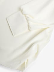 بيج فاتح - Long Sleeve Gathered Sides Blouse - صورة 9 من 10