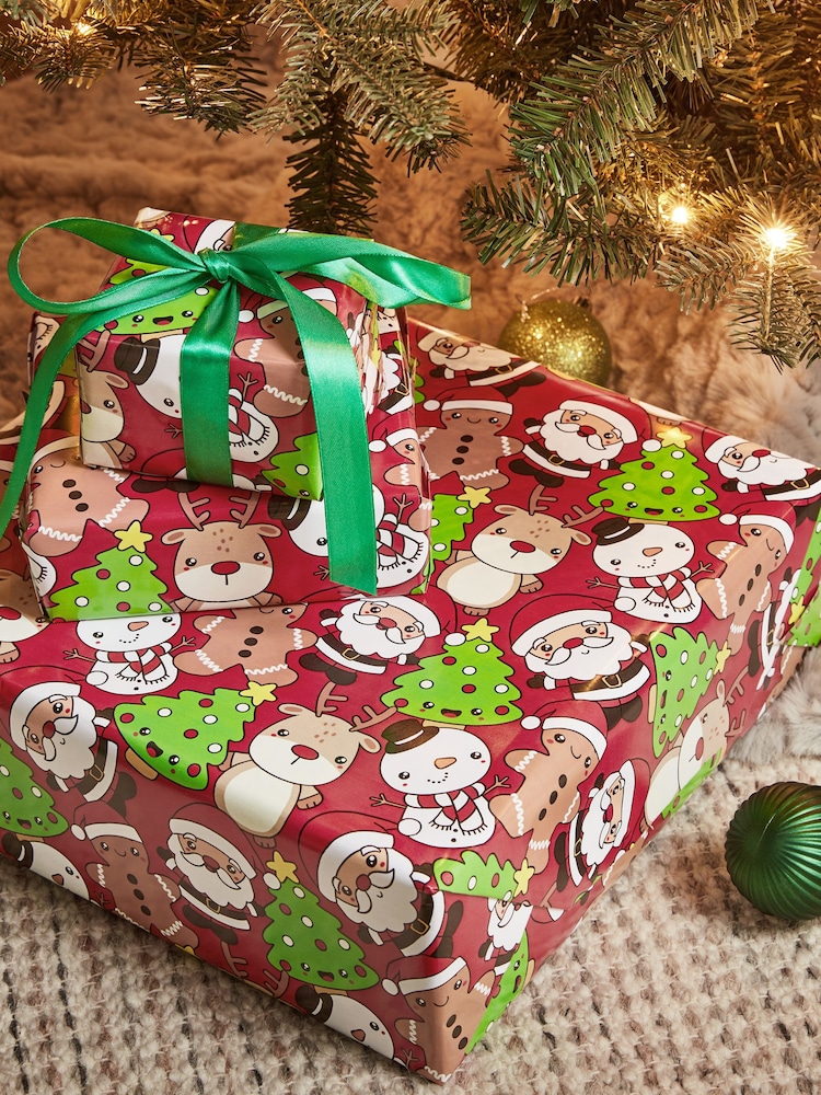 Kawai Santa Extra Wide, 10m Christmas Wrapping Paper - Image 2 of 4