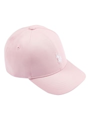 U.S. Polo Assn. Pink Girls Double Horsemen Canvas 100% Cotton Cap - Image 1 of 2