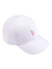 U.S. Polo Assn. White Girls Double Horsemen Canvas 100% Cotton Cap - Image 1 of 2
