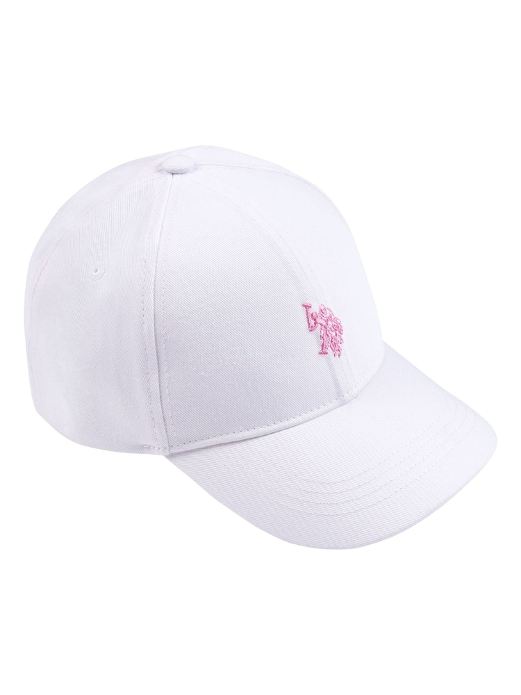 U.S. Polo Assn. White Girls Double Horsemen Canvas 100% Cotton Cap - Image 1 of 2 U.S. Polo Assn. White Girls Double Horsemen Canvas 100% Cotton Cap - Image 1 of 2