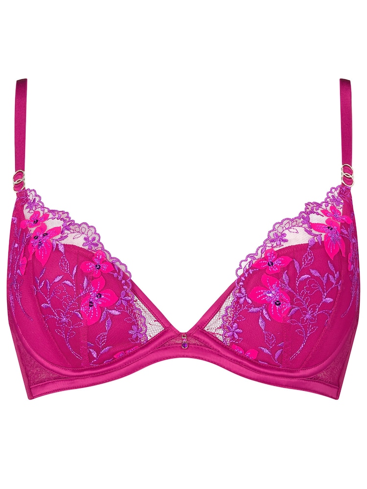 Ann Summers Pink Sumptuous Floral Lace Padded Plunge Bra - Image 5 of 5 Ann Summers Pink Sumptuous Floral Lace Padded Plunge Bra - Image 5 of 5