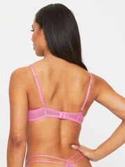 Ann Summers Pink Entrancing Floral Mesh Non Pad Plunge Bra - Image 2 of 5