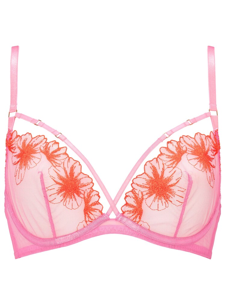 Ann Summers Pink Entrancing Floral Mesh Non Pad Plunge Bra - Image 5 of 5