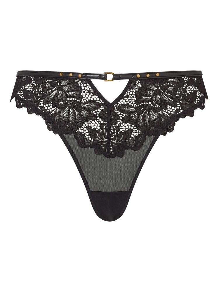 Ann Summers Black Deep Desire PU and Lace Thong - Image 5 of 5