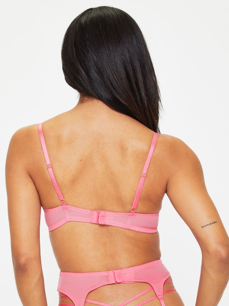 Ann Summers Pink Breeze Embroidered Non Pad Plunge Bra - Image 2 of 5 Ann Summers Pink Breeze Embroidered Non Pad Plunge Bra - Image 2 of 5