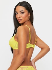 Ann Summers Yellow Sexy Lace Planet Padded Plunge Bra - Image 2 of 5