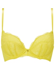 Ann Summers Yellow Sexy Lace Planet Padded Plunge Bra - Image 4 of 5
