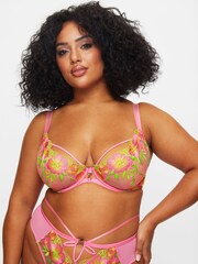 Ann Summers Pink Breeze Embroidered Non Pad DD+ Plunge Bra - Image 1 of 6