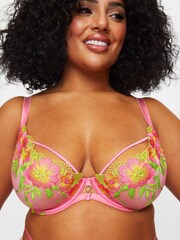 Ann Summers Pink Breeze Embroidered Non Pad DD+ Plunge Bra - Image 4 of 6