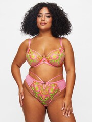 Ann Summers Pink Breeze Embroidered Non Pad DD+ Plunge Bra - Image 5 of 6