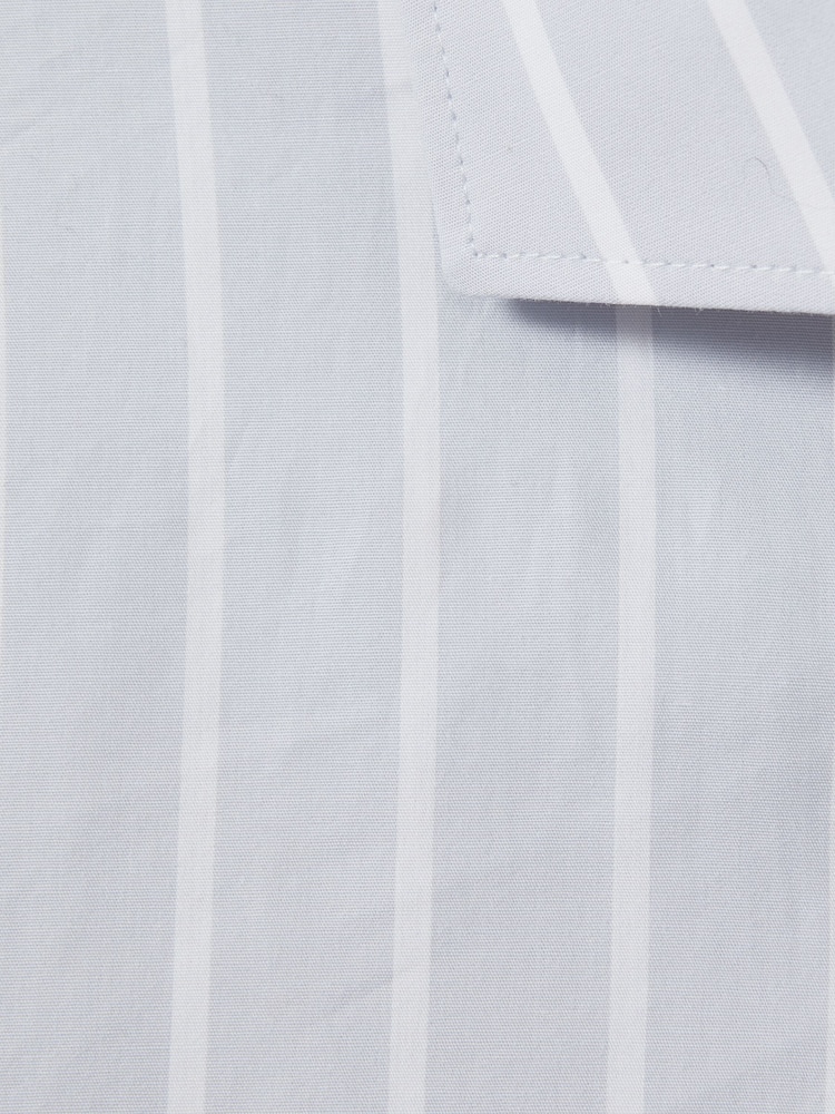 Reiss Blue/White Omar Cotton Striped Cutaway Collar Shirt - Image 6 of 6