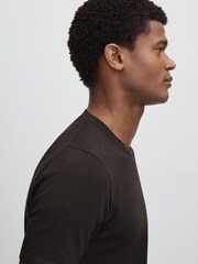 Oscar Jacobson Knitted Cotton Crew Neck T-Shirt - Image 4 of 6