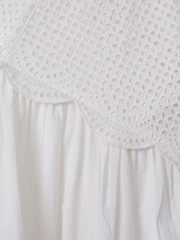Reiss White Edie Broderie Mini Length Kaftan - Image 6 of 6