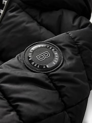 Negru - Haina căptușită Baker by Ted Baker neagră cu panou cu centură rezistentă la duș - Image 11 of 11