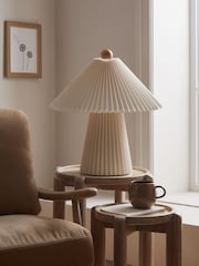 MADE.COM Cream Lila Pleated Table Lamp - Image 2 of 6