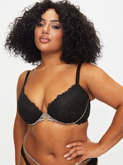 Ann Summers Black Animal Untameable Padded Plunge Bra - Image 3 of 8