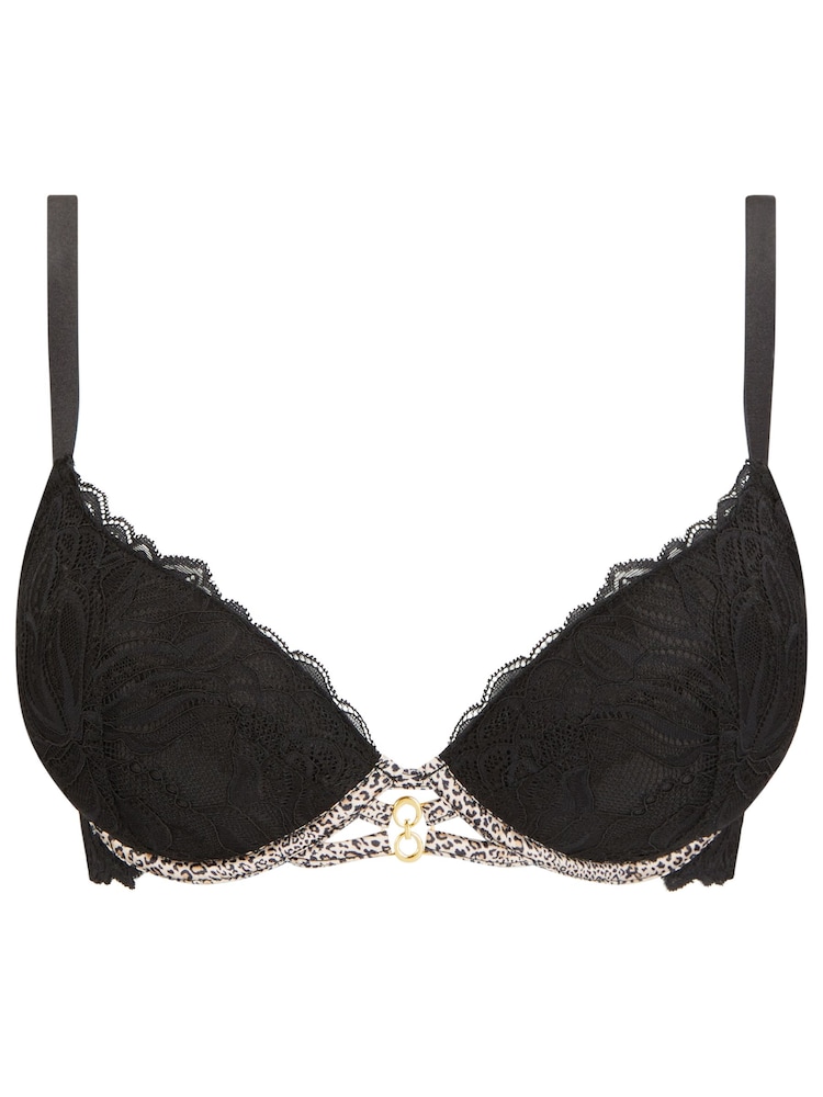 Ann Summers Black Animal Untameable Padded Plunge Bra - Image 8 of 8