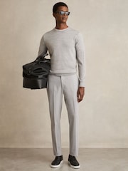 Reiss Grey Found Slim-Fit Drawstring Trousers - Image 1 of 6