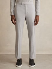 Reiss Grey Found Slim-Fit Drawstring Trousers - Image 3 of 6